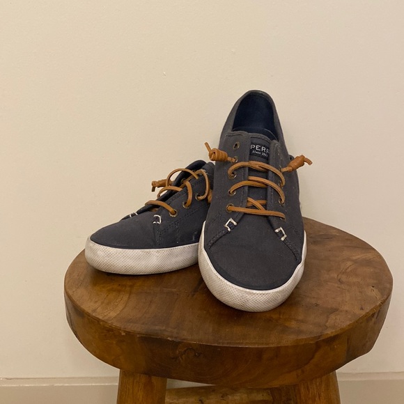 Sperry Navy Blue Slip On Sneakers 7 - Picture 1 of 5
